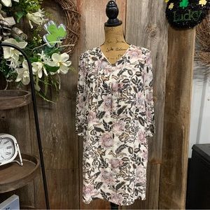 Ann Taylor LOFT Mauve Floral Dress